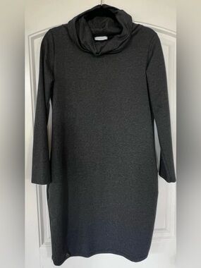 Makadamia Charcoal Gray European Cowl Neck Dress size 42 (8-10) Cotton Blend